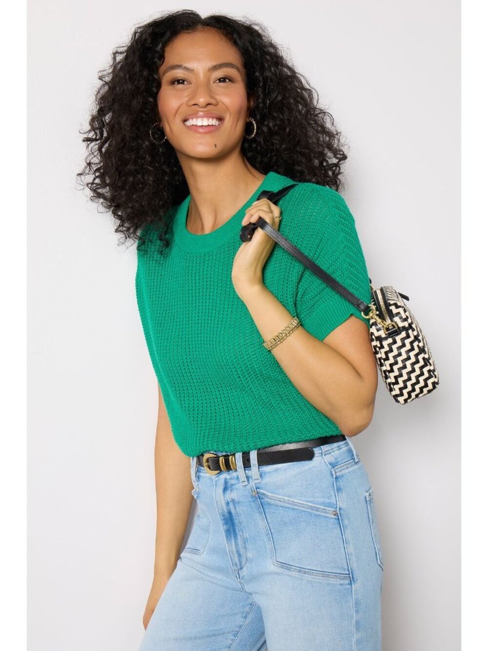 Evereve VGUC Ivy Open Weave Knit Tee in Kelly Green Size XS